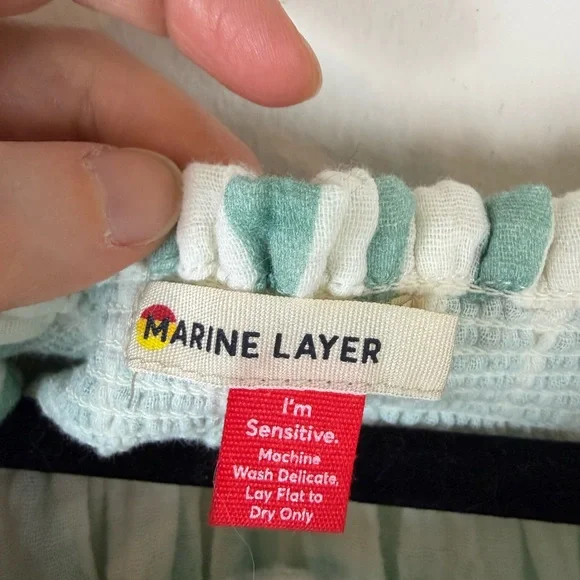 Marine Layer Geo Gauzy Cotton Corrine Skirt L and Nora Off Shoulder Top XL Set
